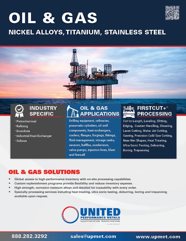 Metals and Alloys Oil & Gas Linecard