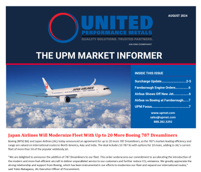 AUGUST MARKET INFORMER & SURCHARGE UPDATE