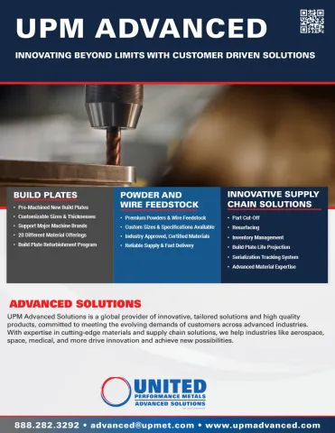 Advanced Product Offerings like Powder, Feedstock, Build Plates and more