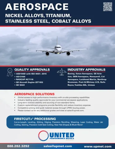 Specialty metals and alloys product list for Aerospace industries