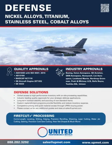 Specialty metals and alloys product list for Defense industries