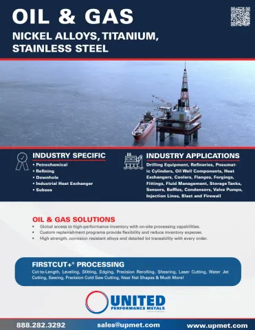 Specialty metals and alloys product list for Oil & Gas industry needs