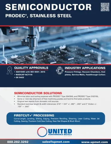 Specialty metals and alloys product list for Semiconductor manufacturing